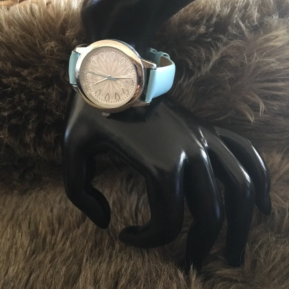 Ladies MSPCI blue faux leather band watch